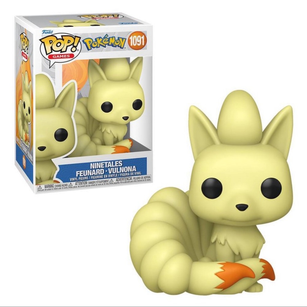 Funko Ninetales Vinyl Figure - Pale Yellow with Orange Tail Tips